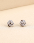 Sterling Silver Braided Love Knot Studs, Pushback