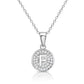 925 Sterling Silver CZ Initial Round Pendant Necklace (Letters A-Z) 16" 18"