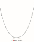 Sterling Silver Diamond-Cut Oval Bead Chain Necklace