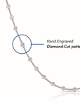 Sterling Silver Diamond-Cut Moon Chain Necklace
