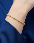 Sterling Silver Gold Plated Diamond-Cut Moon Bracelet