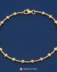 Sterling Silver Gold Plated Diamond-Cut Moon Bracelet