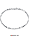 Sterling Silver Italian Box Chain Bracelet