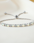 Sterling Silver Fire Opal Adjustable Bracelet