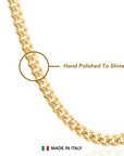 14k Gold Plated Miami Cuban Sterling Silver Chains, With Lobster Lock