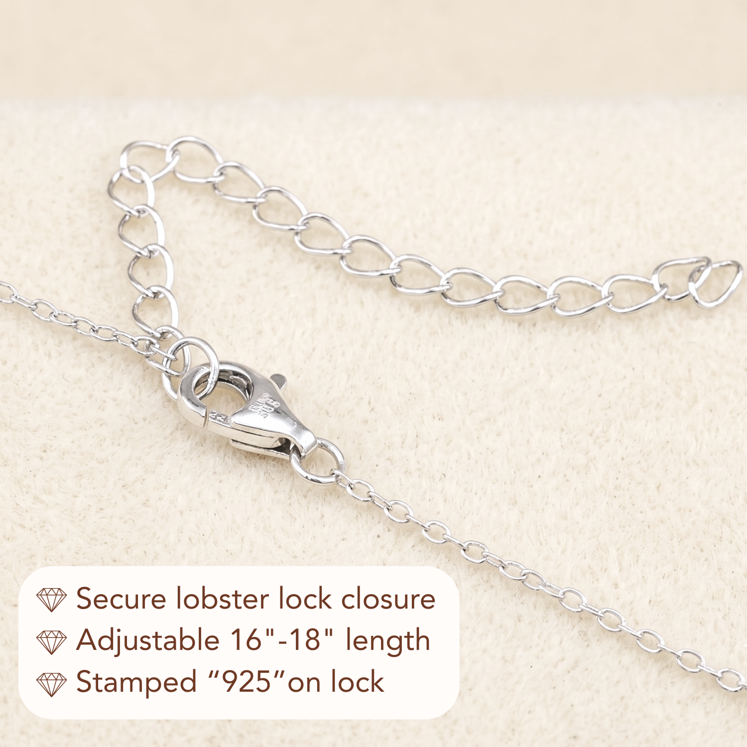 Sterling Silver Simulated Diamond Solitaire Necklace