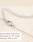 Sterling Silver Simulated Diamond Solitaire Necklace