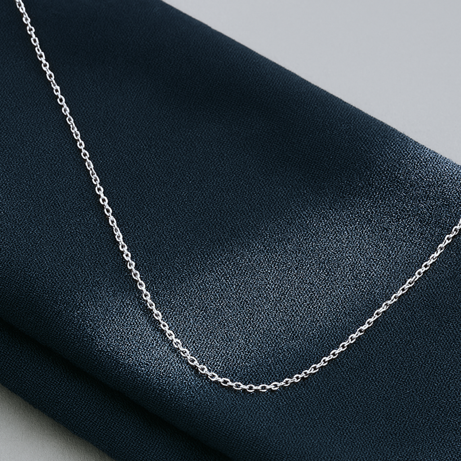 14k Solid White Gold Diamond-Cut Cable Chain Necklace 16 18 20Inch, 1.5mm Thick