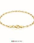 Sterling Silver Gold Plated Mariner Link Bracelet