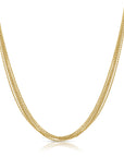 925 Sterling Silver Gold Plated Italian Multi-Row Cable Chain Necklace, With Lobster Lock