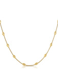 Sterling Silver Gold Plated Diamond-Cut Oval Bead Chain Necklace