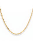 14K Gold Plated Italian Box Chains, Solid Sterling Silver, With Lobster Lock