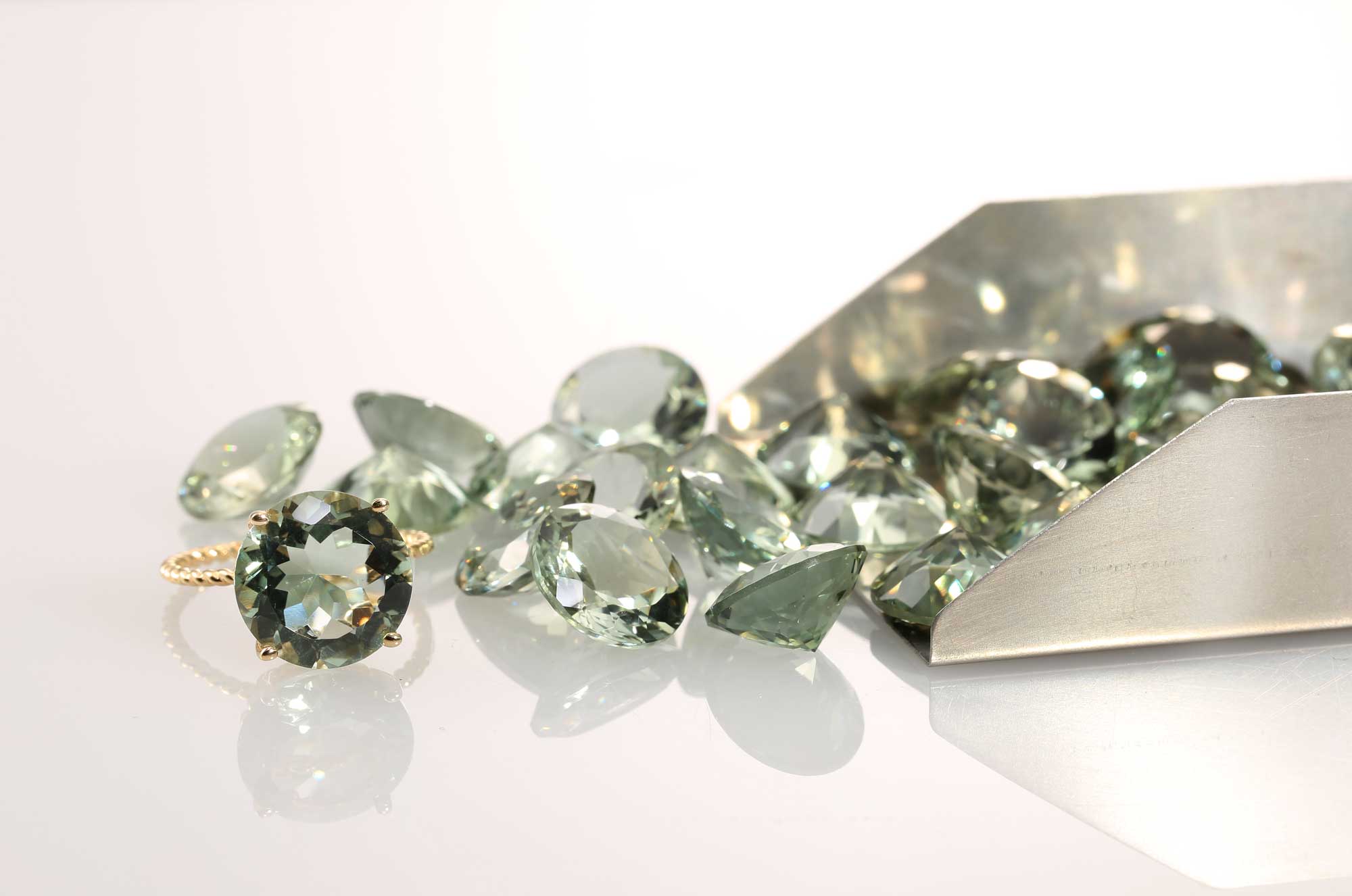 14k Yellow Gold 5 Carat Green Amethyst Gemstone Ring, &quot;Ms. Luscious&quot;