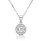 925 Sterling Silver CZ Initial Round Pendant Necklace (Letters A-Z) 16" 18"