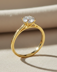 14K Yellow Gold Round Solitaire Engagement ring, 1 Ctw