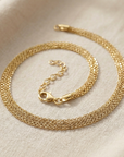 925 Sterling Silver Gold Plated Italian Multi-Row Cable Chain Necklace
