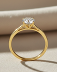 14K Yellow Gold Round Solitaire Engagement ring, 1 Ctw