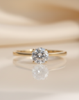 14K Yellow Gold Round Solitaire Engagement ring, 1 Ctw