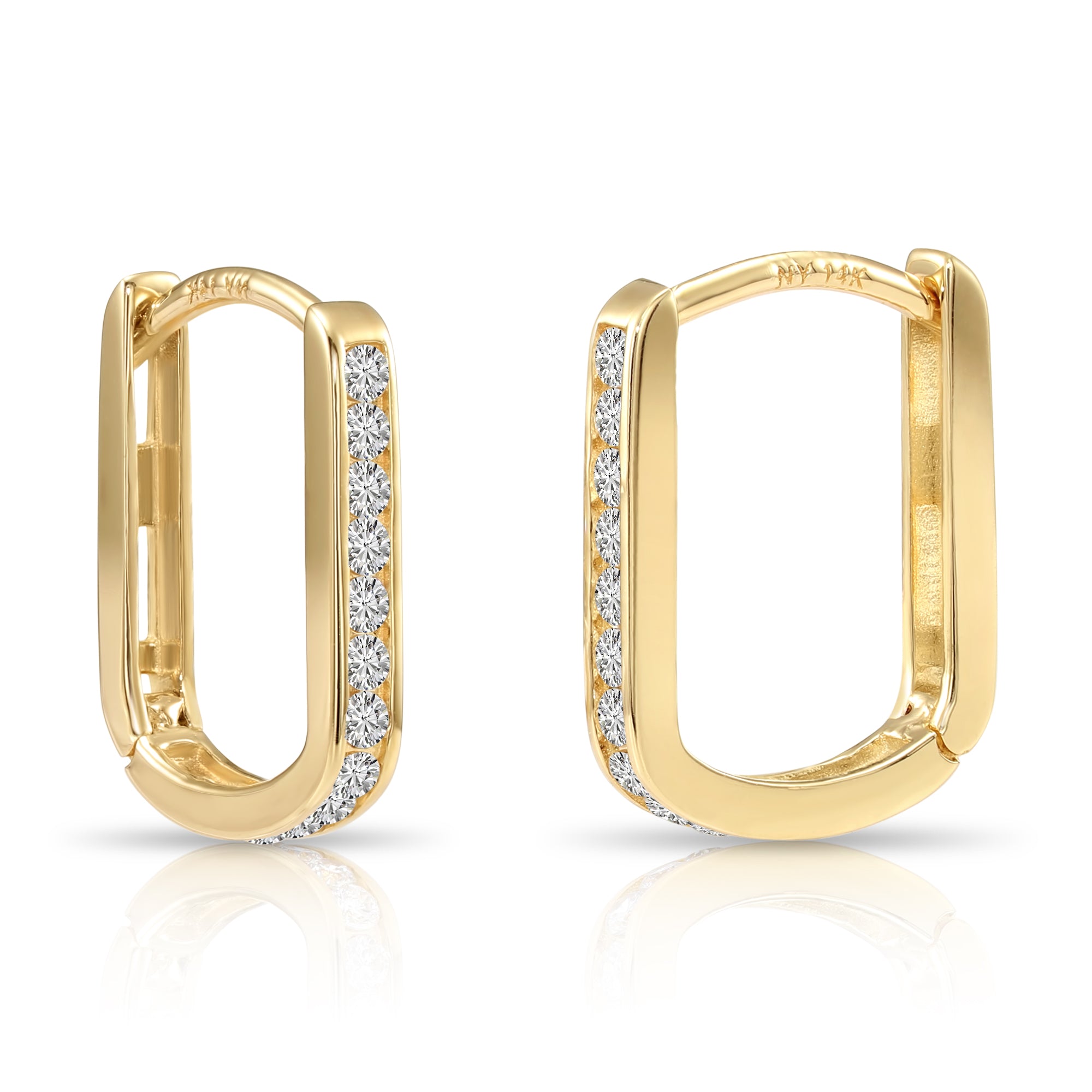 14K Yellow Gold Lab Diamond Huggie Earrings, 0.25ctw