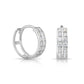 14K Gold Huggie Earrings, Double Row CZ Hoops
