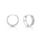 14K Gold Huggie Earrings, Double Row CZ Hoops