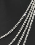 Sterling Silver Diamond-Cut Ice Chain Necklace, Pyramid Design