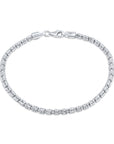 Sterling Silver Diamond-Cut Ice Chain Bracelet, Pyramid Design
