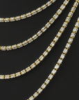 Sterling Silver Two-Tone Diamond-Cut Ice Chain Necklace, Pyramid Design