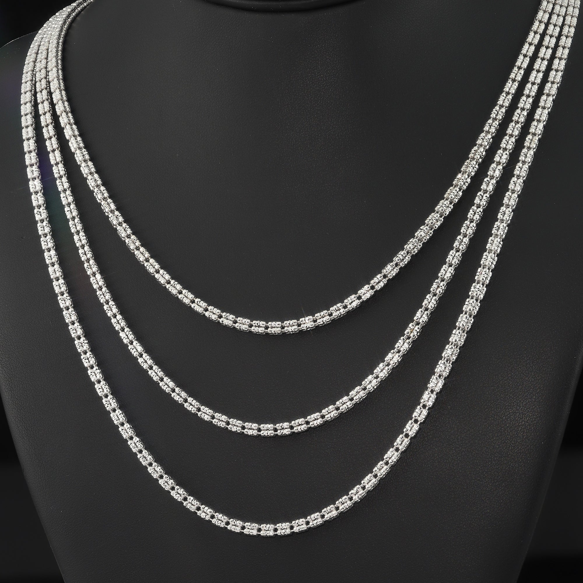 Sterling Silver Diamond-Cut Ice Chain Necklace