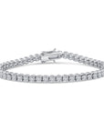Sterling Silver Simulated Diamond Illusion Set Tennis Bracelet