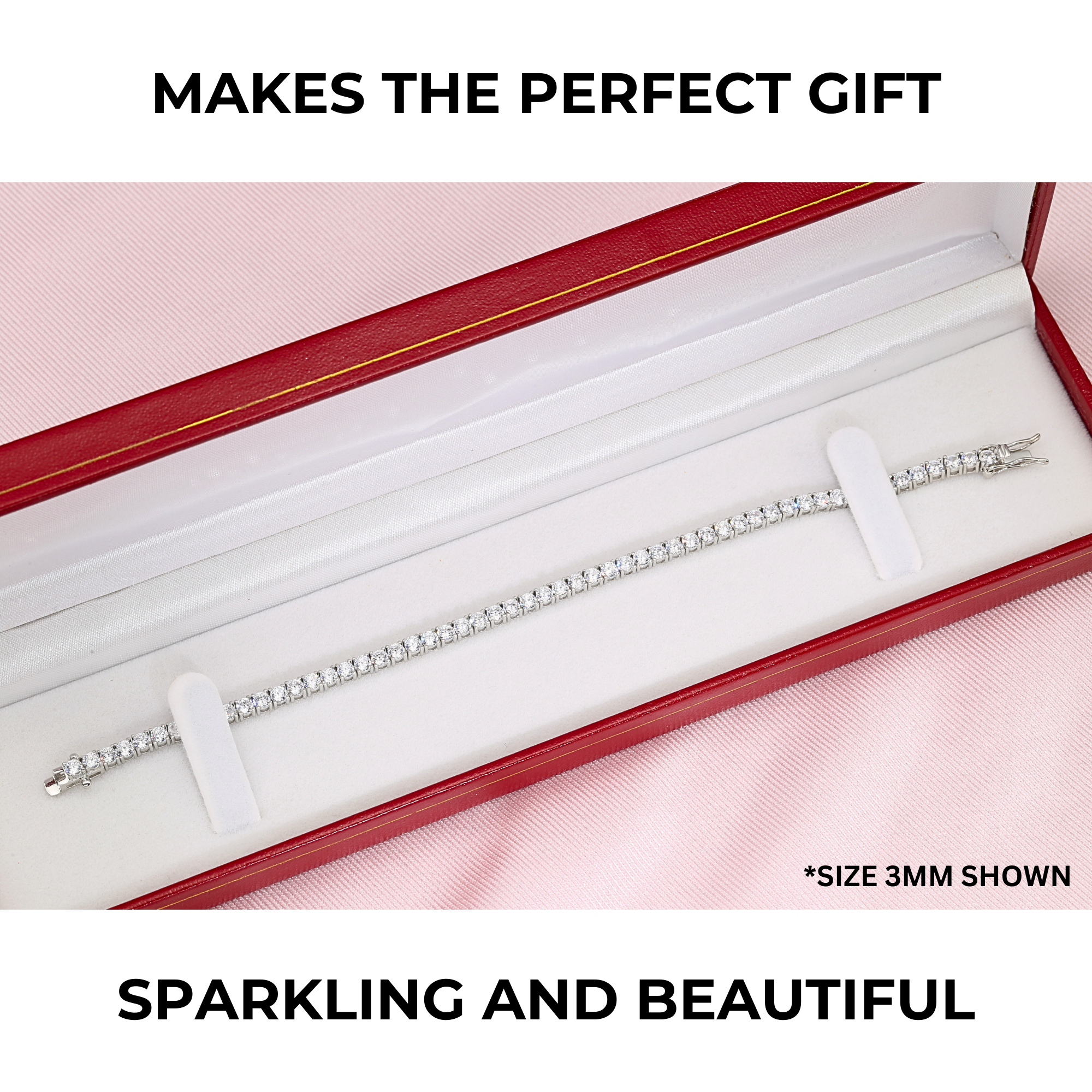 Sterling Silver Tennis Bracelet, Classic Diamond-Look CZ Design