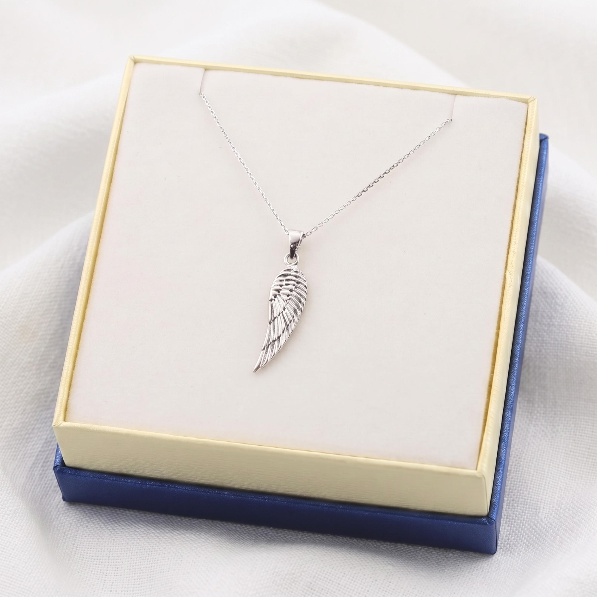 Sterling Silver Angel Wing Pendant Necklace
