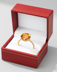 14K Yellow Gold Natural Citrine Gemstone Ring, 5 Carats
