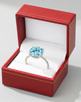 Sterling Silver Sky Blue Topaz Ring, Five Carat Natural Gemstone