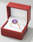 14k Yellow Gold 5 Carat Purple Amethyst Gemstone Ring, "Ms. Luscious"