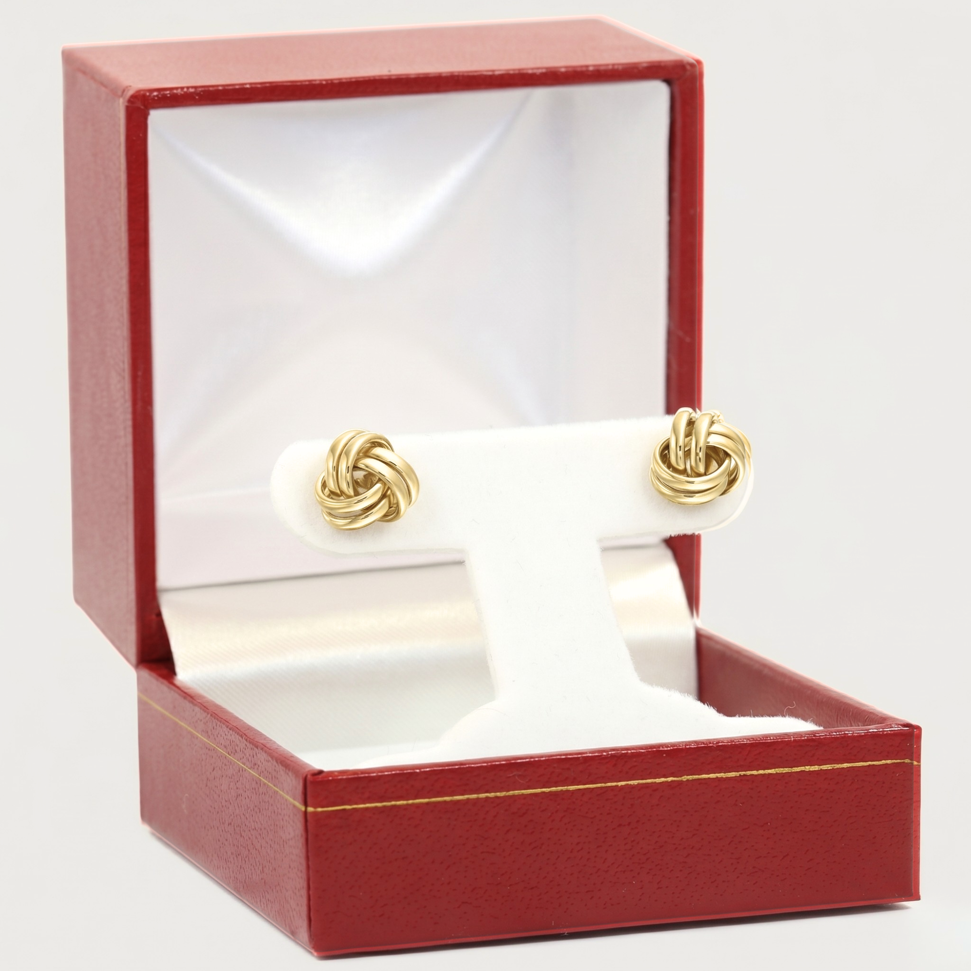 14k Gold Polished Love Knot Stud Earrings, 7mm