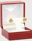 14k Gold Polished Love Knot Stud Earrings, 7mm