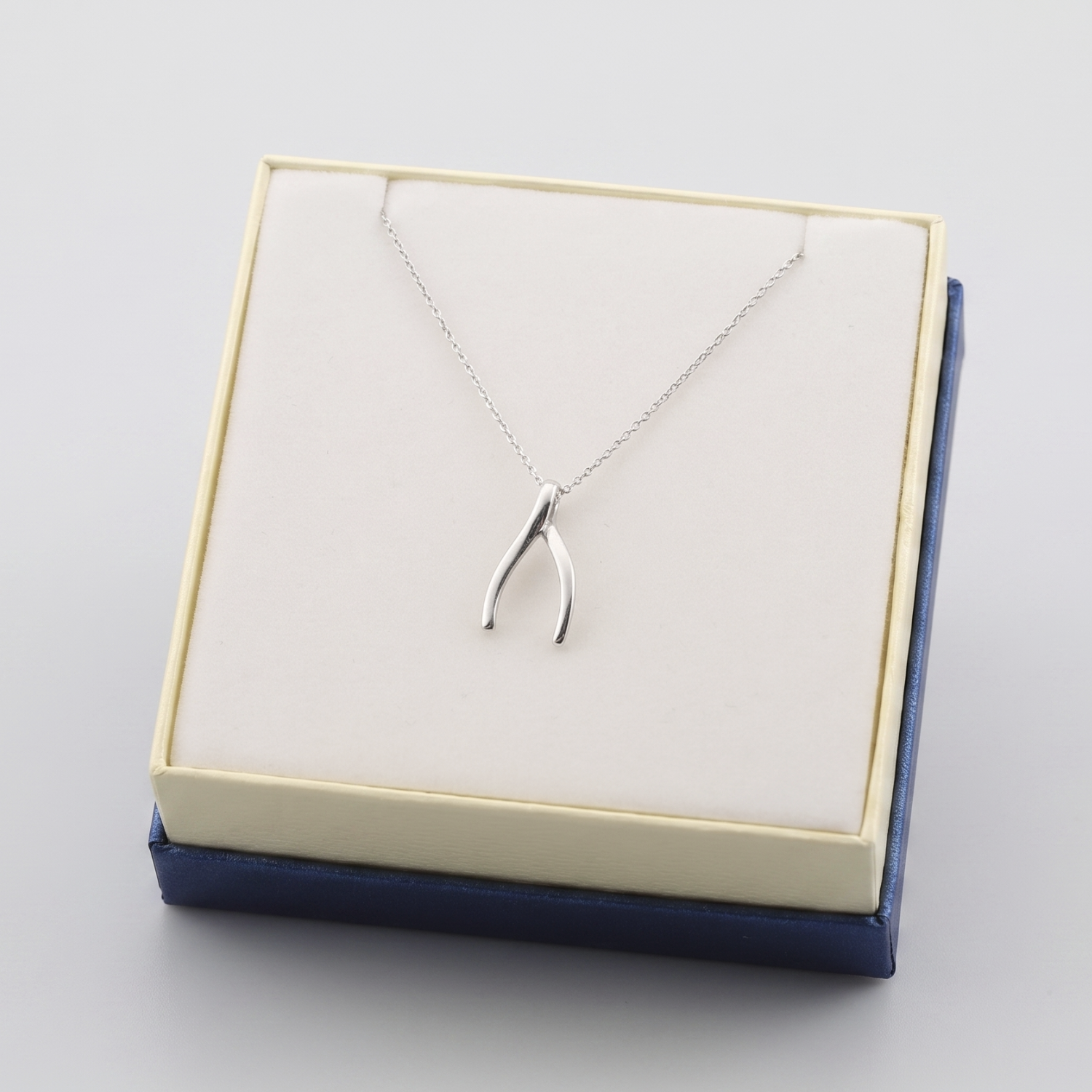 Sterling Silver Wishbone Pendant Necklace