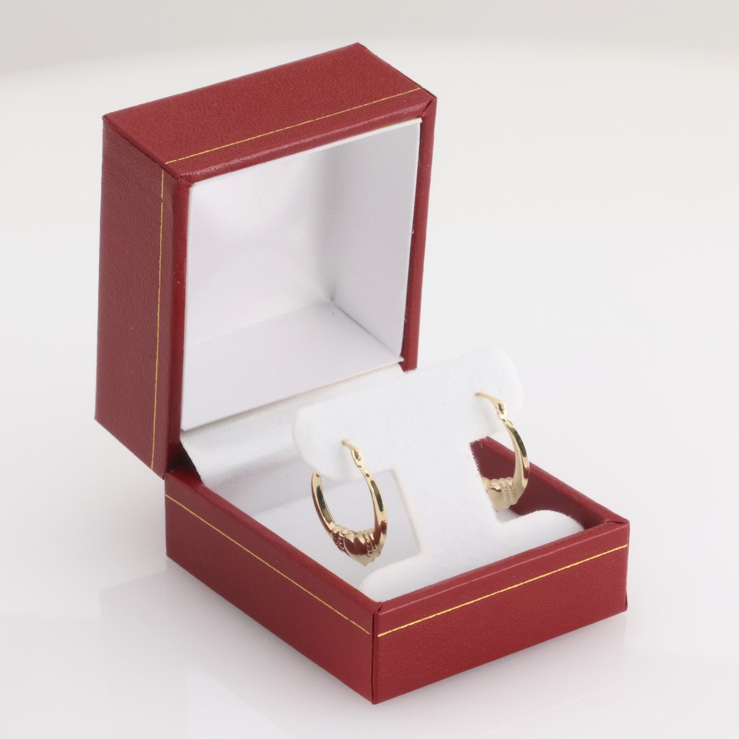 10K Yellow Gold Heart Hoop Earrings