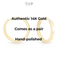14K Yellow Gold Classy Huggies, Dainty 13mm Gold Earrings