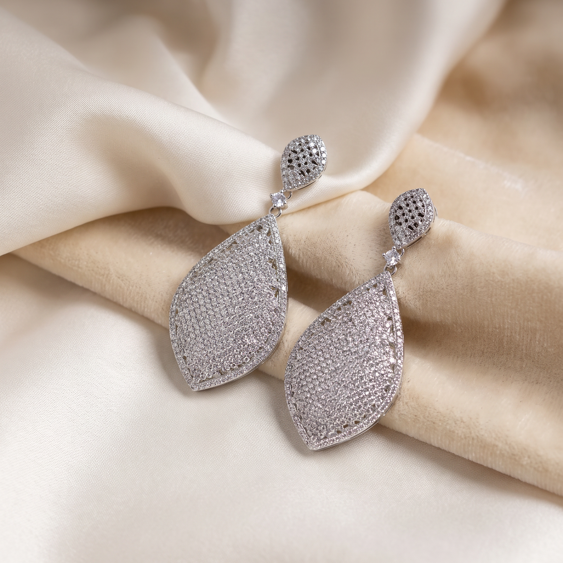 Sterling Silver Oval Teardrop Dangle Earrings, With Pushbacks