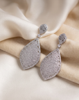 Sterling Silver Oval Teardrop Dangle Earrings, With Pushbacks