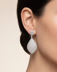 Sterling Silver Oval Teardrop Dangle Earrings, With Pushbacks