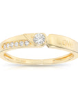 14K Yellow Gold Lab Diamond Wedding Band Ring, Engraved Love Ring, 1.15ctw