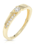 14K Yellow Gold Lab Diamond Wedding Band Ring, Engraved Love Ring, 1.15ctw