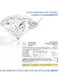 14K Yellow Gold Solitaire Lab Diamond Studs, Screwback