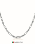 925 Sterling Silver Figarope Milano Italian Chain Necklace