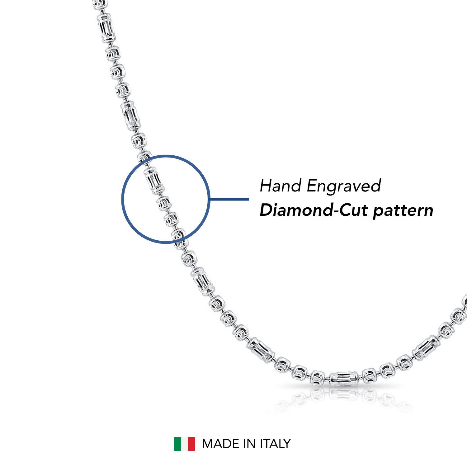 Sterling Silver Diamond-Cut Bead Bracelet