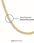 Sterling Silver Two-Tone Diamond-Cut Ice Chain Necklace
