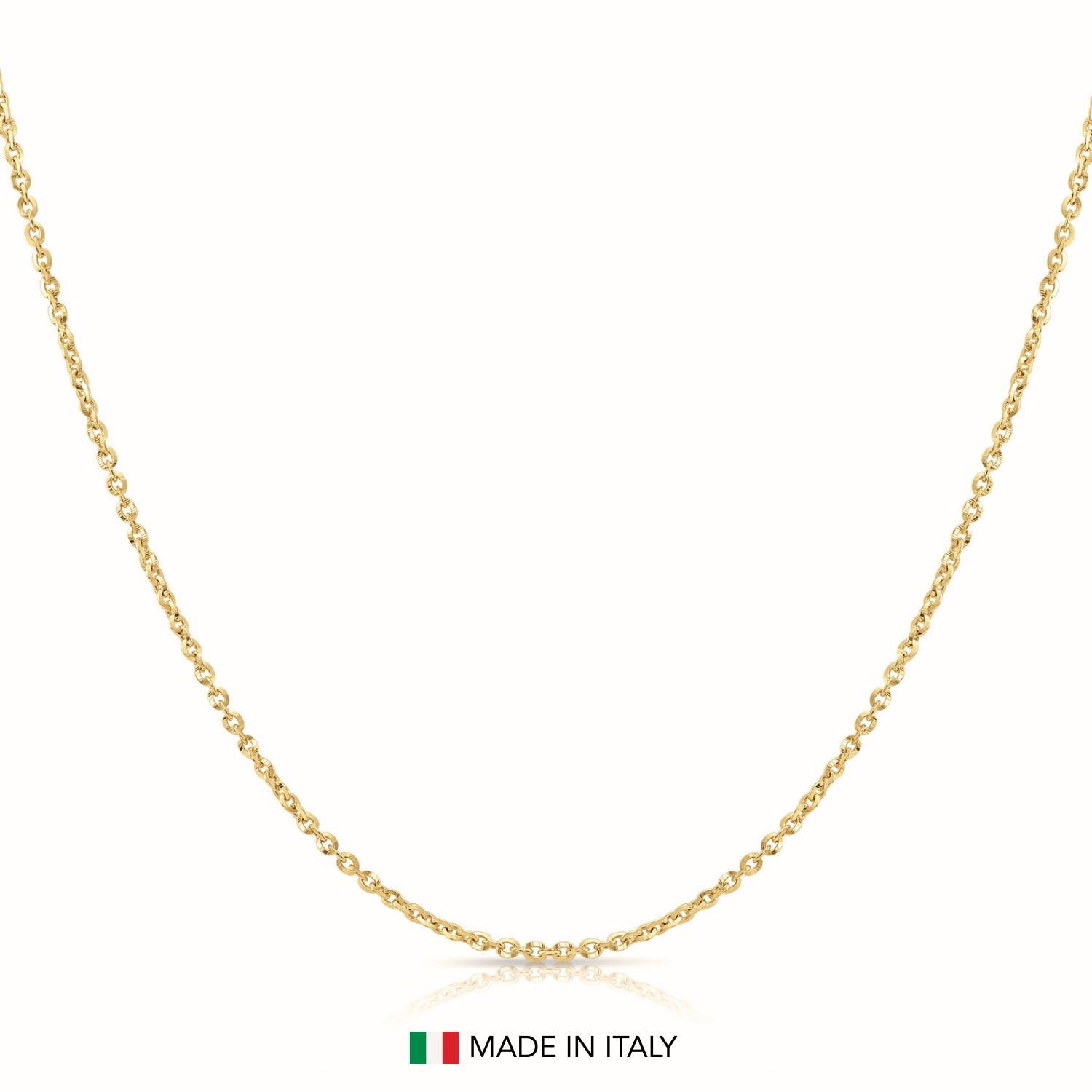 14K Gold Over Sterling Silver Brilliantina Cable Chain Necklace